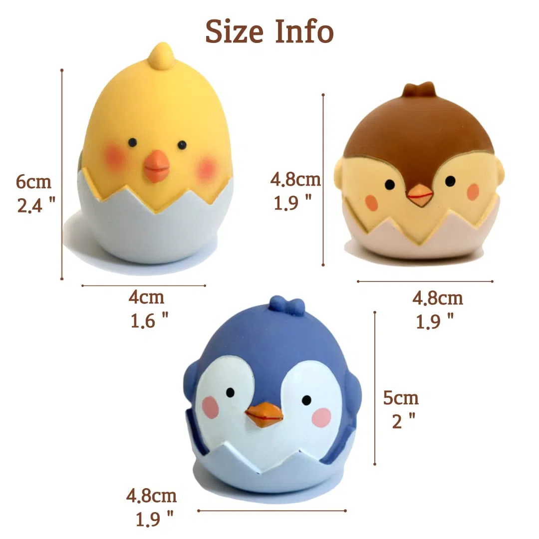 Ei Latex Hundespielzeug für kleine Hunde,Küken, Vogel & Pinguin Hundespielzeug, Quietschendes Hundespielzeug für kleine Hunde, Langlebiges Mini Hundespielzeug