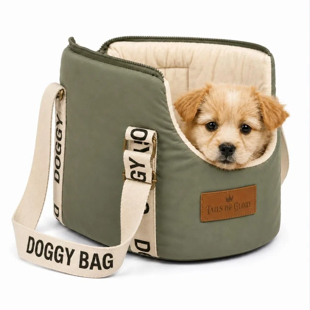 Hundetragetasche mit Reisebett für kleine Hunde und Katzen bis 8 kg | Tails of Glory: Transporttasche für Hunde und Katzen, bequem für Auto, Reisen und Alltag.