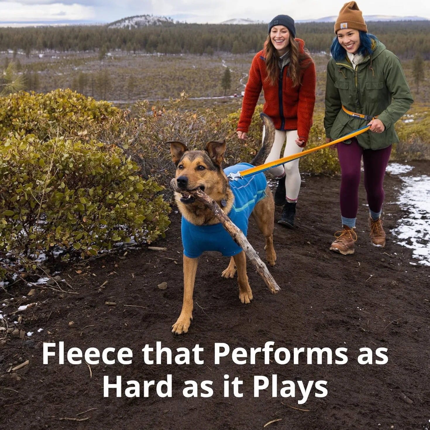 Ruffwear, Climate Changer Fleece-Hundejacke, ärmellose Silhouette für Kernwärme, schnell trocknendes Fleece, durchgehender Reißverschluss, Anschlüsse für die Leine vorne und hinten, reflektierender