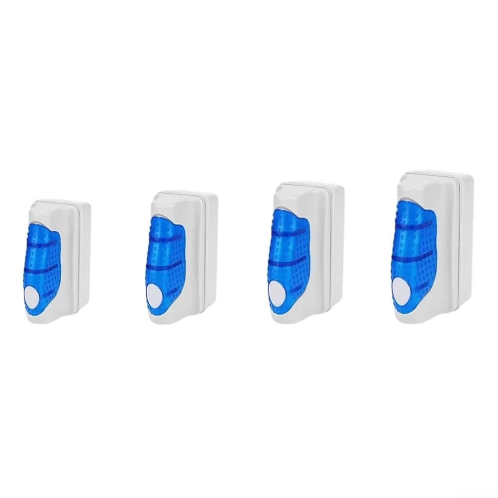Aquarium-Reiniger, magnetischer Aquarium-Glasreiniger, schwimmendes Aquarium-Reinigungswerkzeug, keine Kratzer für Aquarien, Blau / Weiß (L)