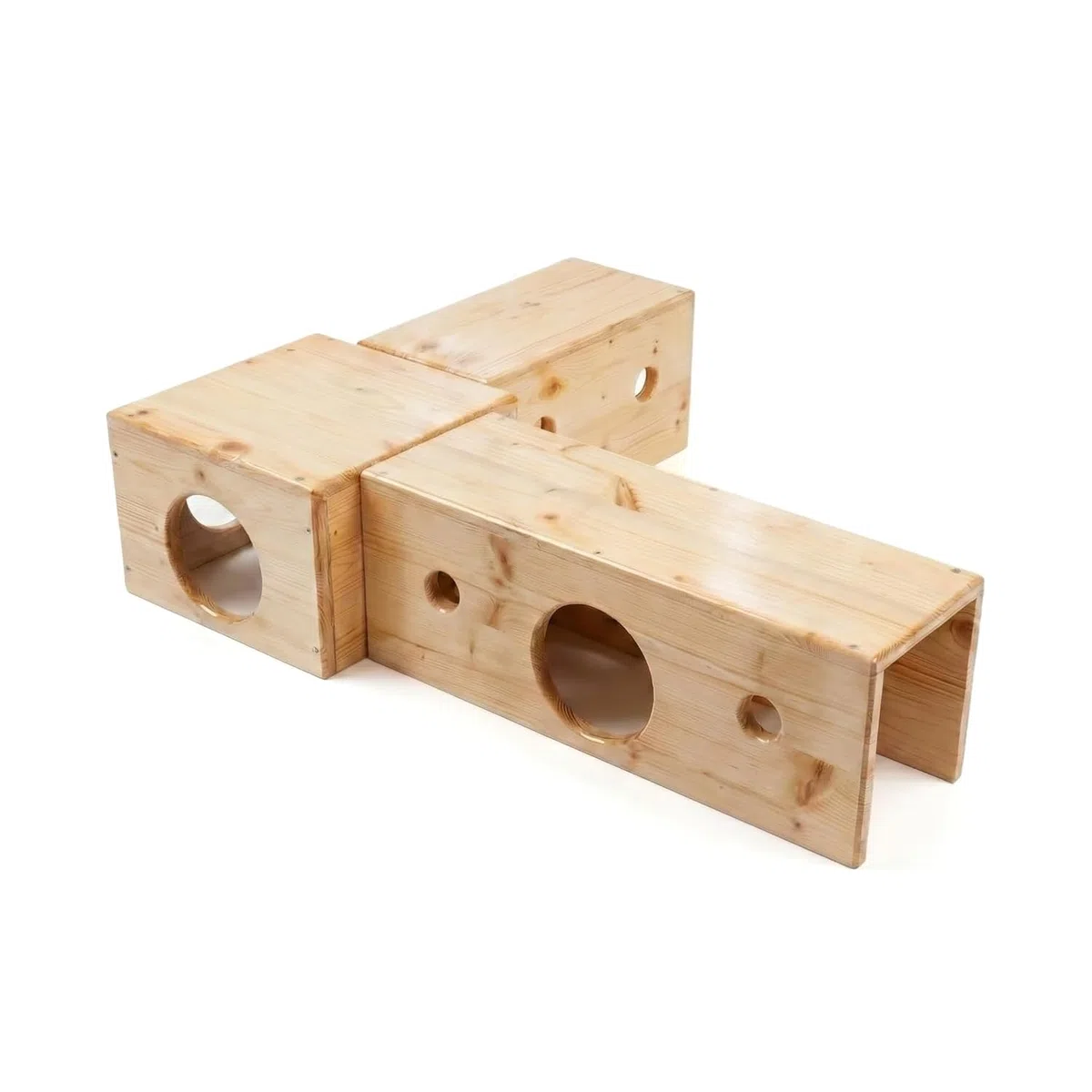 MIT SCHUTZLACK Bundle Basic des Tunnelsystem Flitzi für Kaninchen aus Holz | modular erweiterbar | handgemachte Kaninchenmöbel | Nager Kaninchenzubehör
