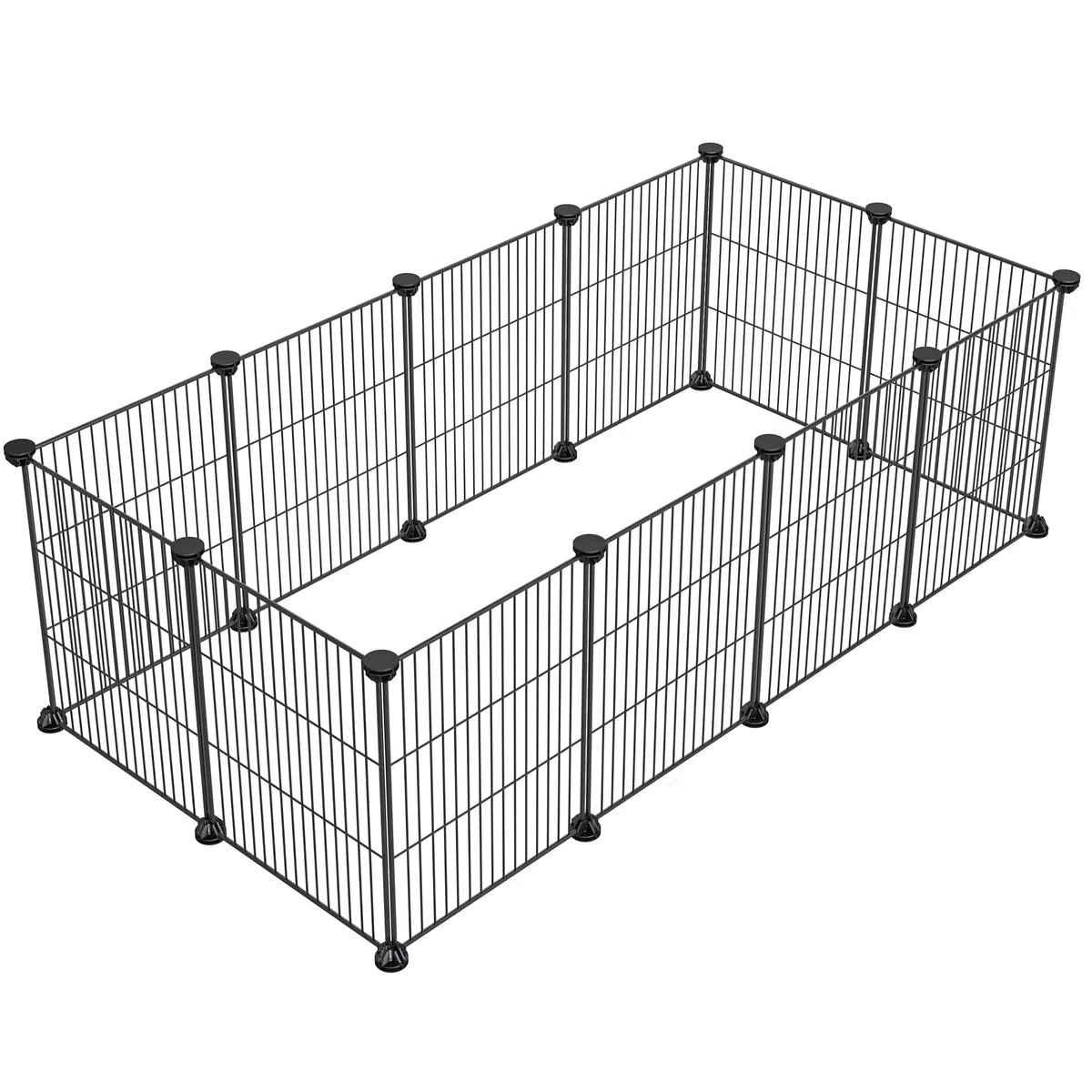 LURIVA Haustier-Laufgitter, Kleintierkäfig, Haustier-Laufstall für den Innenbereich, tragbarer Metalldraht, Hof, Haustierzaun für Kleintiere, Meerschweinchen, Kaninchenstift, schwarz, 12 Paneele