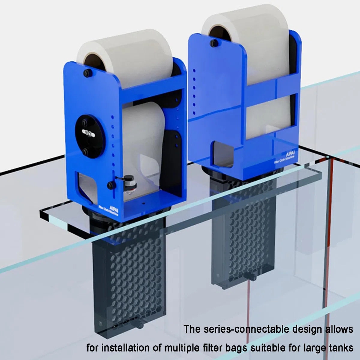 Automatischer Aquarium-Rollfilter, intelligente Vliesmatte mit APP-Steuerung, Füllstandssensor, USB-Hängefilter für Meerestanks 4800L Durchfluss