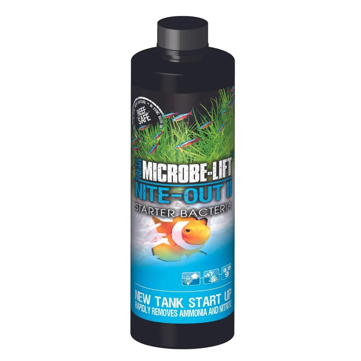 MICROBE-LIFT Nite-Out II – Bakterienstarter für Süßwasser & Meerwasser Aquarium, für schnellen Fischbesatz