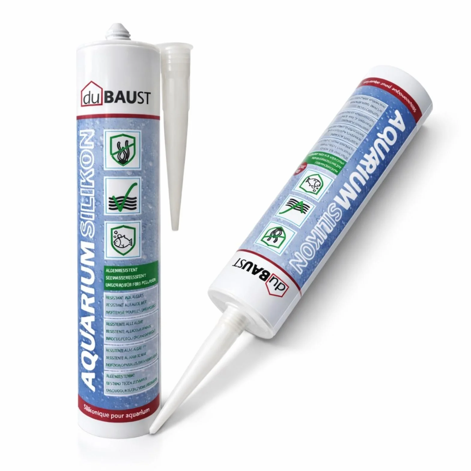 12x dubaust SAQ24 Aquarium Silikon 310ml Kartusche für Süsswasser und Meerwasser Aquarien Terrarium Glaskonstruktionen Aquariumkleber (Schwarz)
