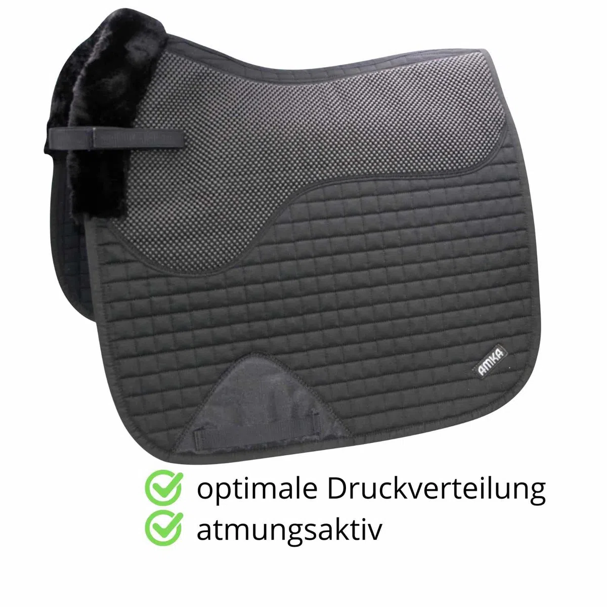AMKA Anti-Rutsch Schabracke Anti-Slip Sattelunterlage mit integrierter Anti-Rutsch Auflage Dressur