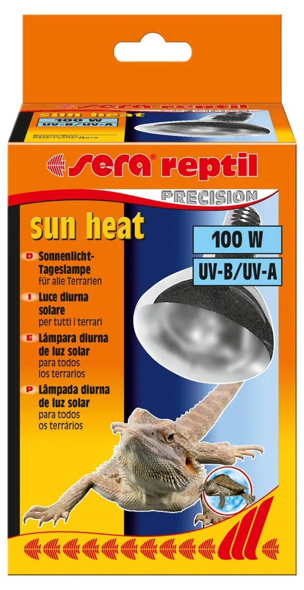 sera reptil sun heat 100 W - Sonnenlicht-Tageslampe für Terrarien, Black