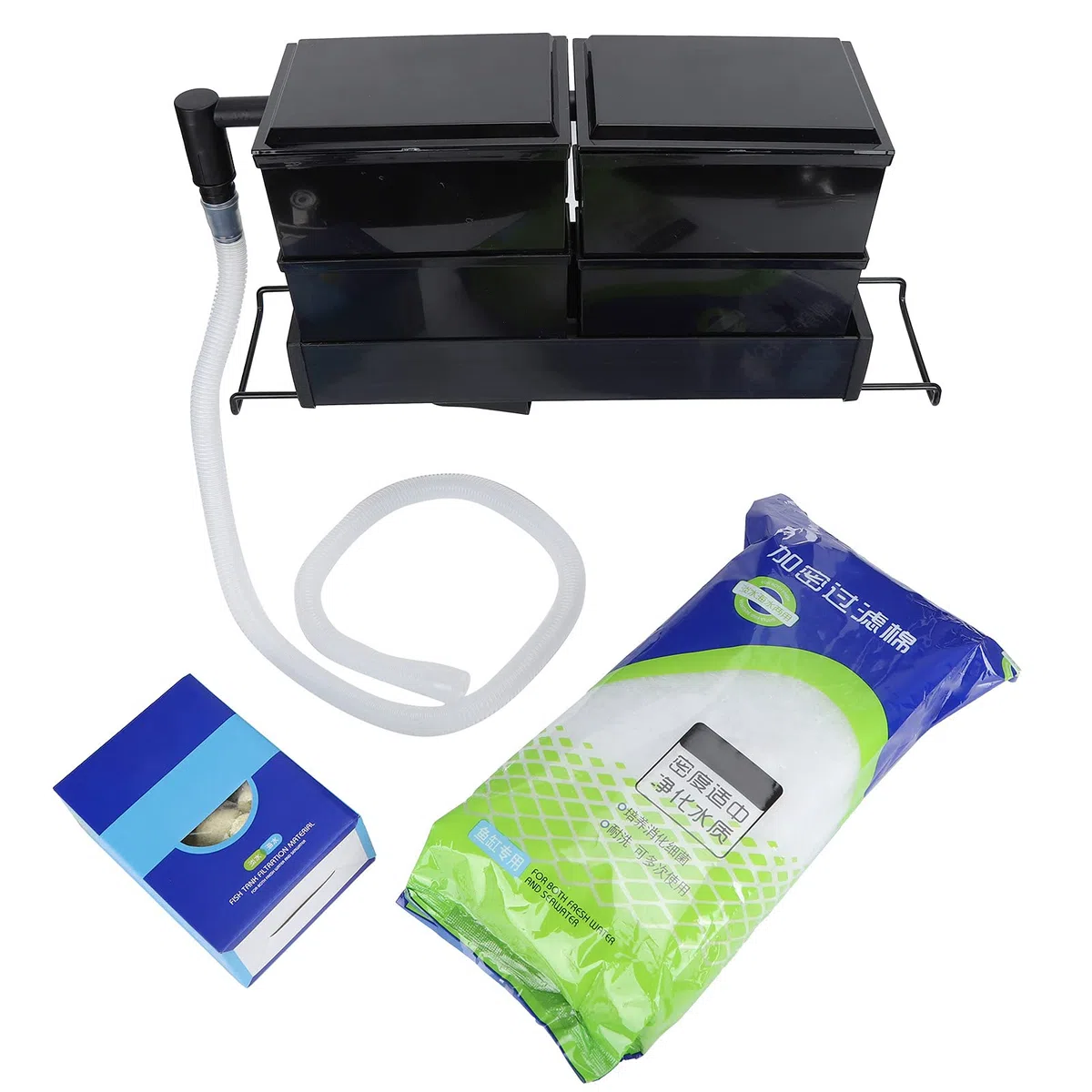 Filterpumpe für Aquarien, 3-in-1, multifunktionales Aquarium-Filtrationssystem mit Pump-Sauerstoffanreicherung und sichtbarem Filterkasten für Süßwasser-Salzwasser-Aquarien,
