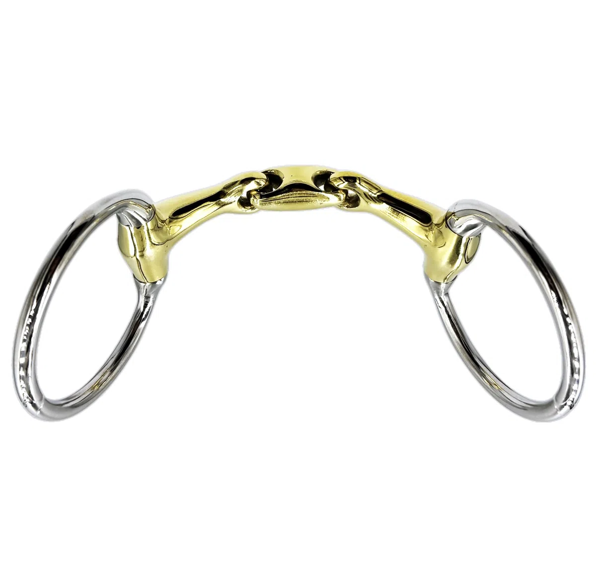 Olivenkopfgebiss Doppelt Gebrochen Kupfer Edelstahl Ringdurchmesser 70 mm Gebissstärke 14 mm