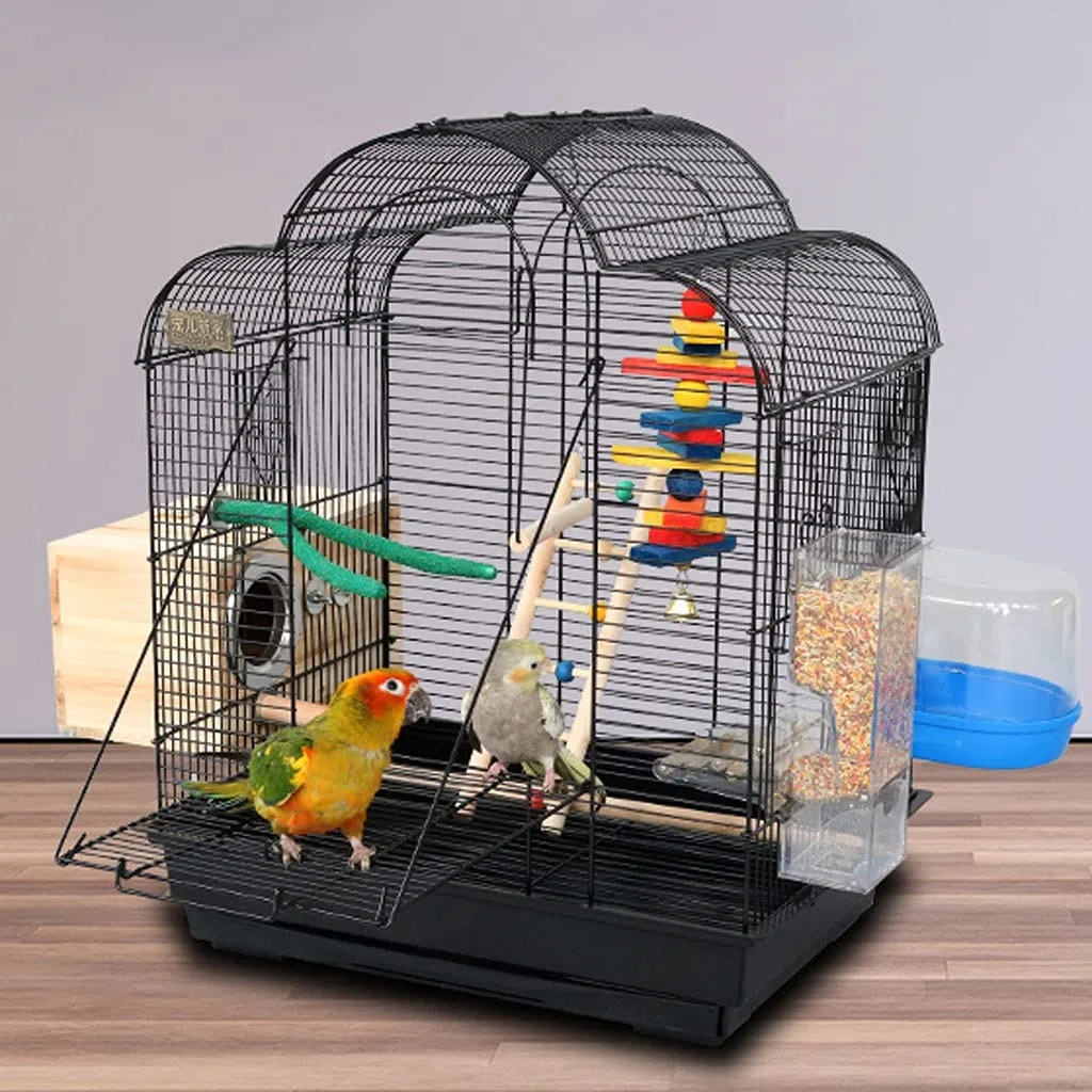 Vogelkäfig Großer Vogelkäfig Metallkuppel Papageikäfig mit Zuchtbox und Feeder Vogelkäfig for Starling Budgien Kanarische Liebe Vögel Haustierzubehör