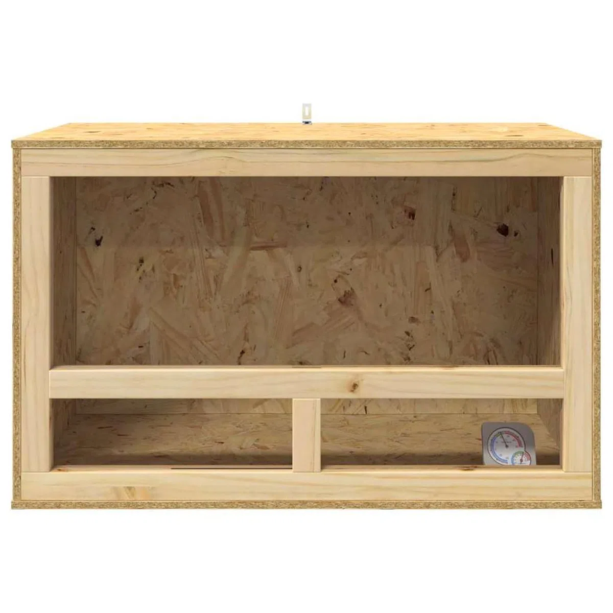 Gecheer Terrarium Braun 80 x 50 x 50 cm OSB, großzügiger Innenraum, Thermometer inklusive, ideal für Reptilien und Nagetiere