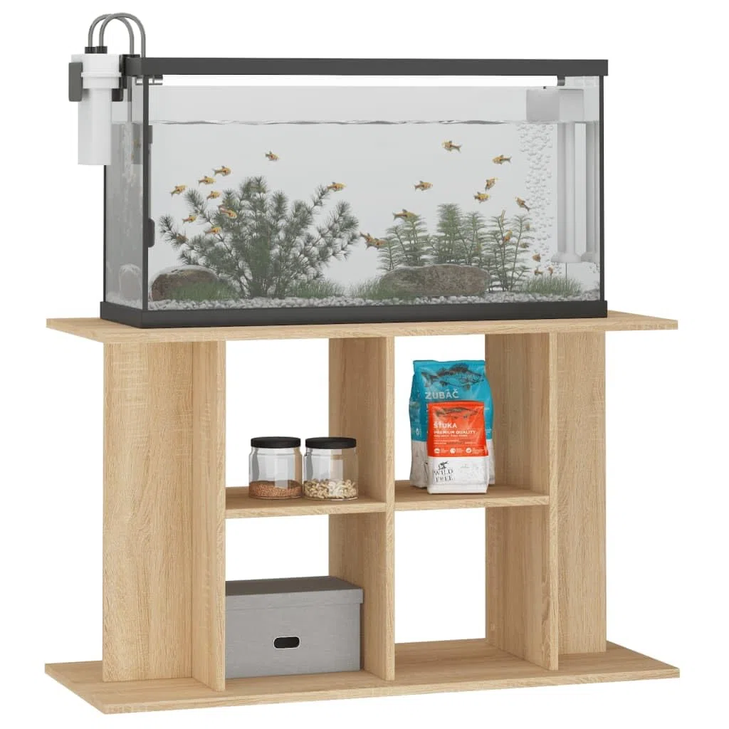 Aquarienunterschrank aus Holzwerkstoff, Sonoma Eiche Optik, stabiler Unterschrank für Aquarium, 39.4 Zoll Breite, modernes Design für Wohnzimmer