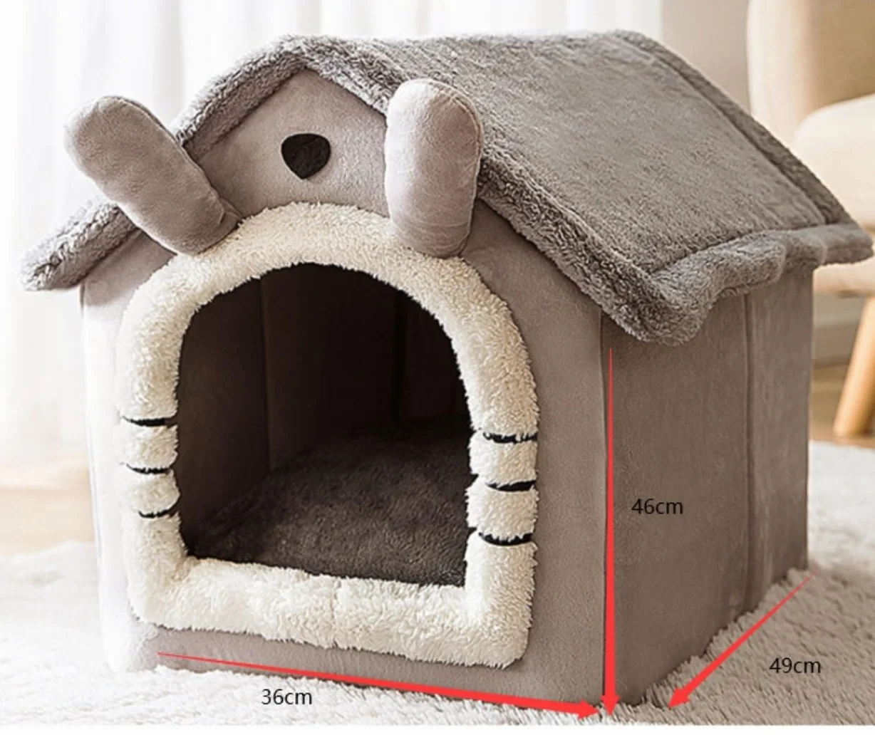 Hundekorb Hundebett Katzenbett Hundesofa Haustierbett, Weich, Lang, Plüsch, Weiß, Katzenbett, Rundes Katzenbett, Haus, Rundes Haustier-Hundebett Für Kleine Hunde, Katzennest Hundekörbchen Haustierbett