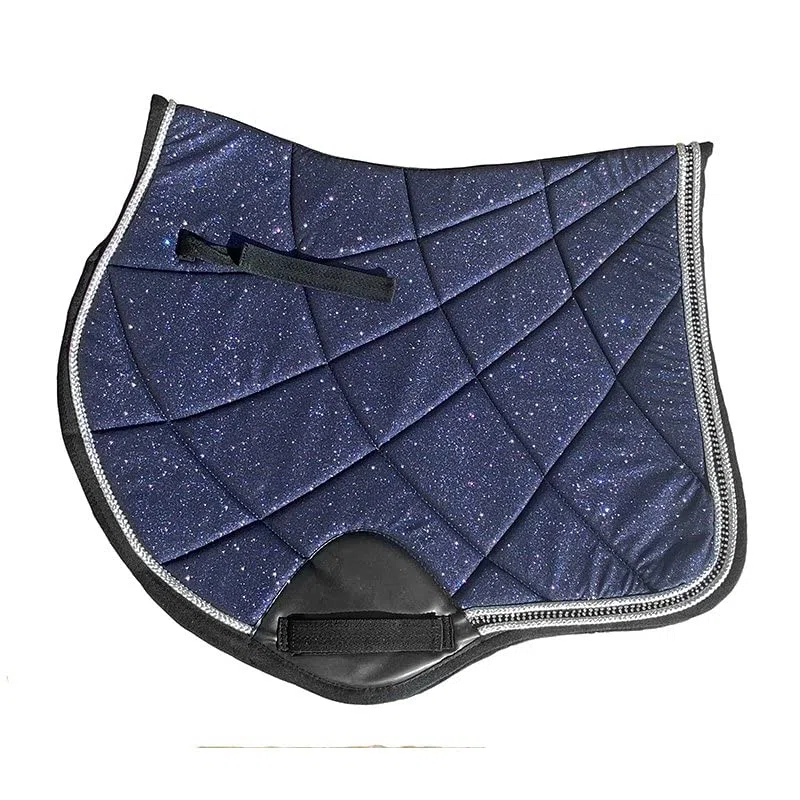 German Riding Perfect Match Schabracke Set Hufglocken Halfter Fliegenhaube Bandagen Gamaschen Glitzer (Pony, Dunekelblau)