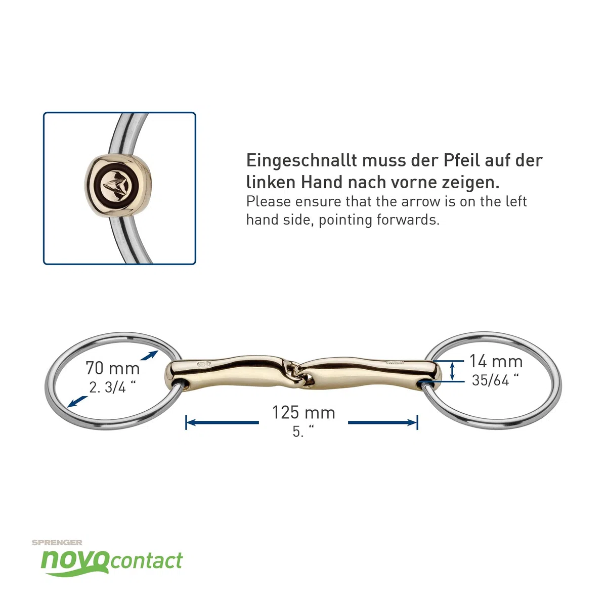 Sprenger NOVOcontact einfach gebr. Gebiss 14mm SENSOGAN