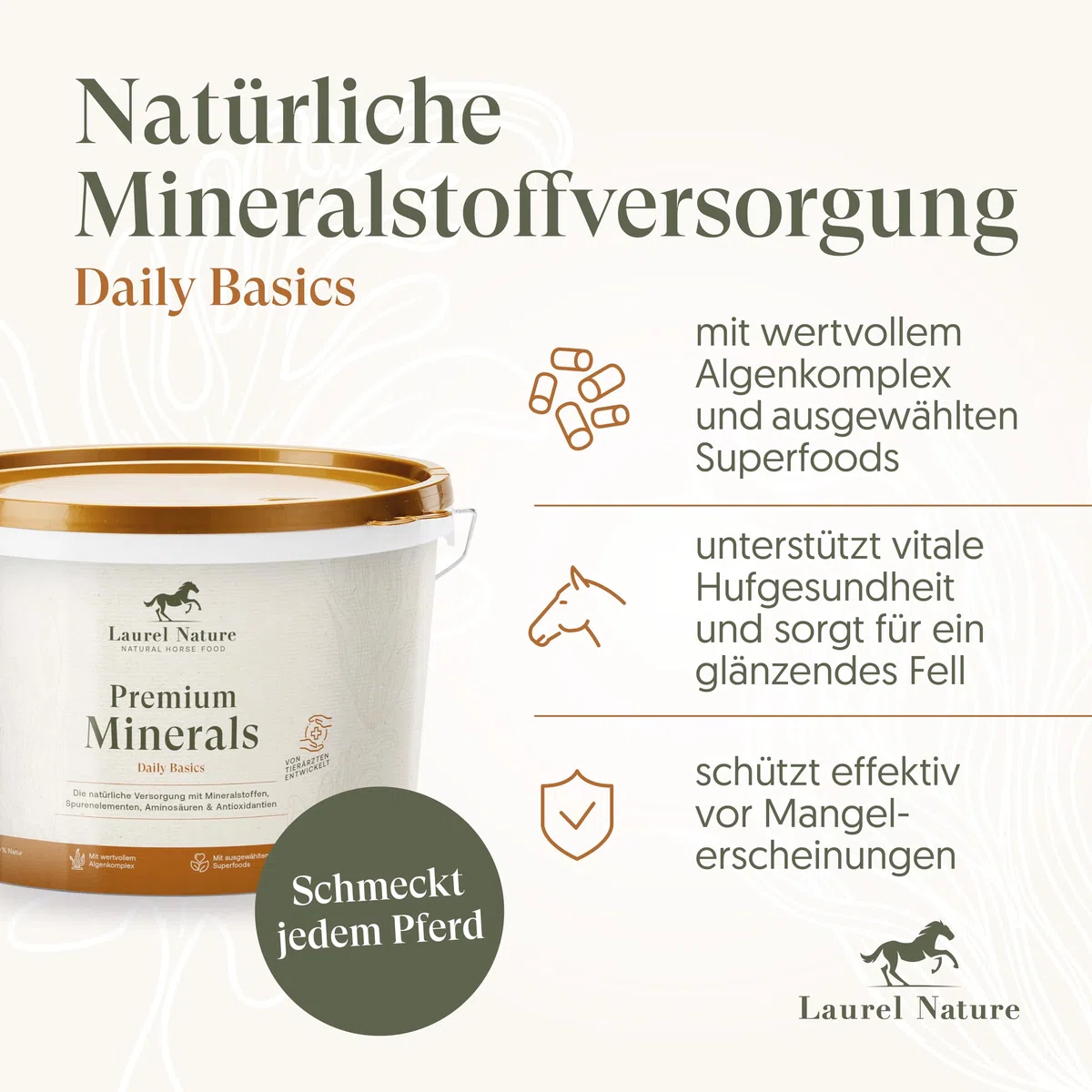 Premium Minerals Mineralfutter Pferde 3kg [100% Natur] Getreide und Melassefrei, Leckerli Pferd, Pferde Zubehör, Biotin Zink Selen (3kg)