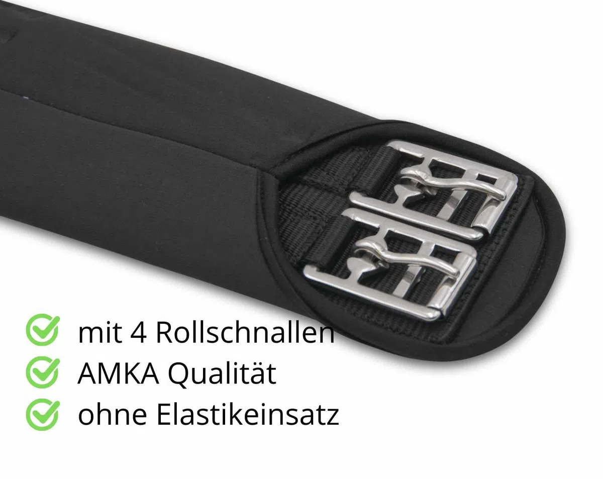 Amesbichler AMKA Sattelgurt Neopren Kurzgurt Dressurgurt schwarz
