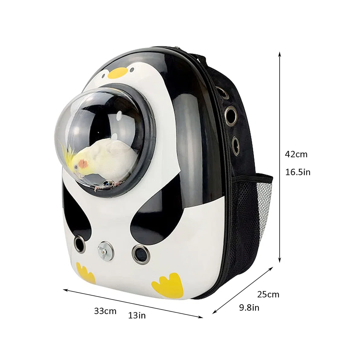 Pet Products Space Capsule Rucksack-Tragetasche – Leichter, transparenter Vogelkäfig für Reisen mit Bubble Dome, ideal für Papageien, Katzen, Hunde und Kleintiere.