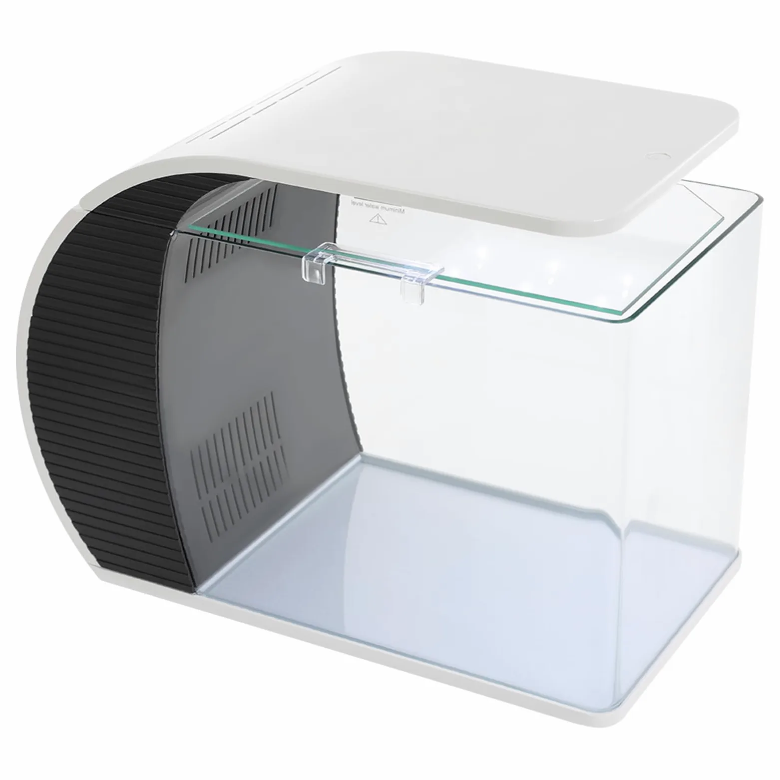 Aquarium Komplettset 19L Glas LED Beleuchtung Filter Tisch Nano | 19L Glas Aquarium, LED 3 Farben, integrierter Filter, 42x22x31 cm, Futterklappe – für Guppys, Garnelen & Schreibtisch.