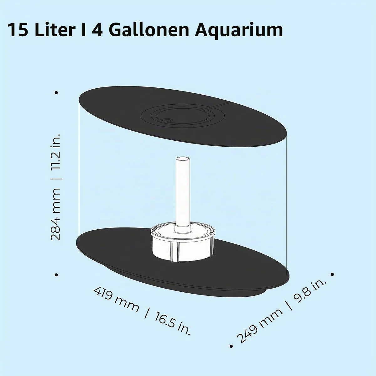biOrb LOOP 15 LED Aquarium, 15 Liter - Acryl-Aquarium, Komplettset inklusive Lichteinheit und patentiertem Filtersystem, 360 Grad-Modell