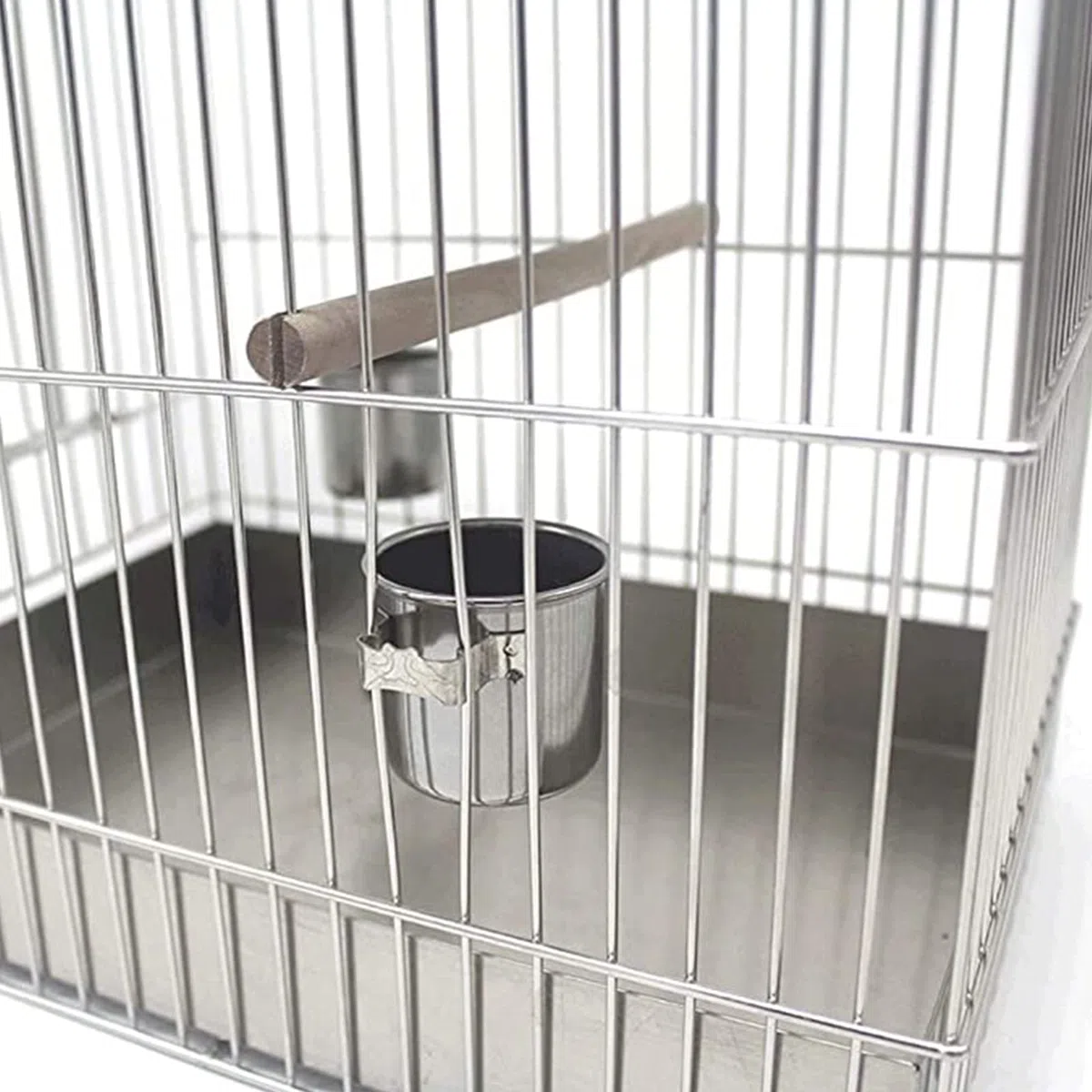 Vogelkäfig Edelstahl Badkäfig für Papageien - mit Griff und Haken, ideal zum Vogelbaden, erhältlich in drei Größen