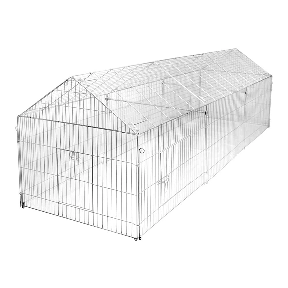 Kerbl Freilaufgehege, verzinkt, mit Sonnenschutz, 220x103x103cm & 70358 Erweiterungsset zu Freilauf- gehege 70345, 110 x 103 x 103 cm