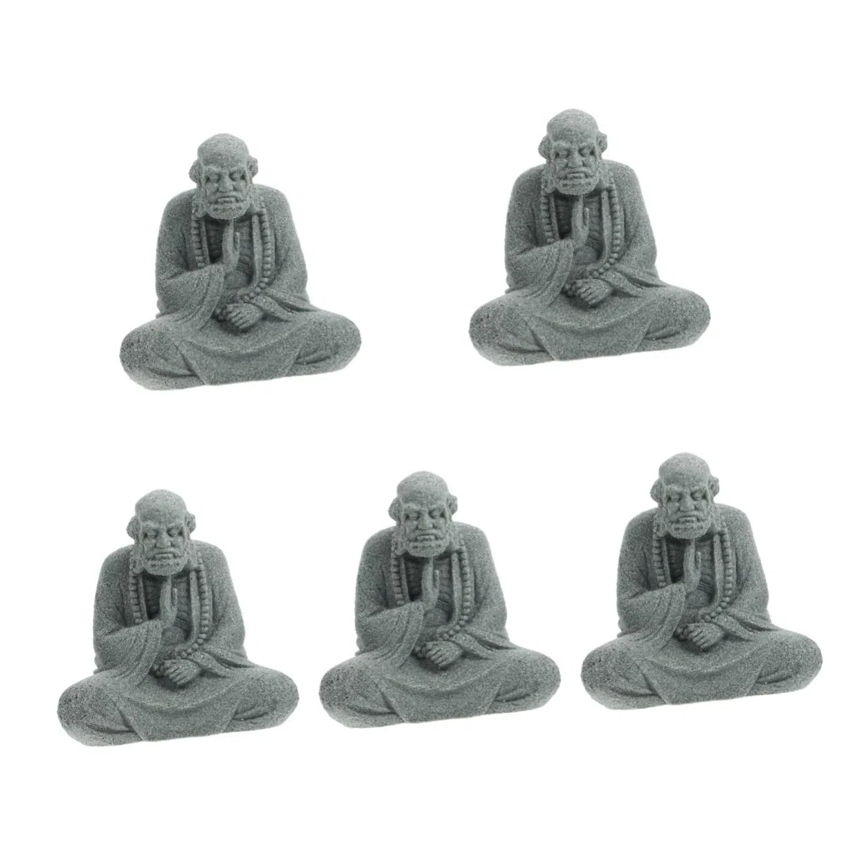 BESPORTBLE 5stücke Fischteich Buddha Statue Aus Resin Dekorative Buddha-Figur Für Aquarien Handgefertigte Meditationsskulptur Widerstandsfähig Und Detailreich Für Zen-Dekoration Im