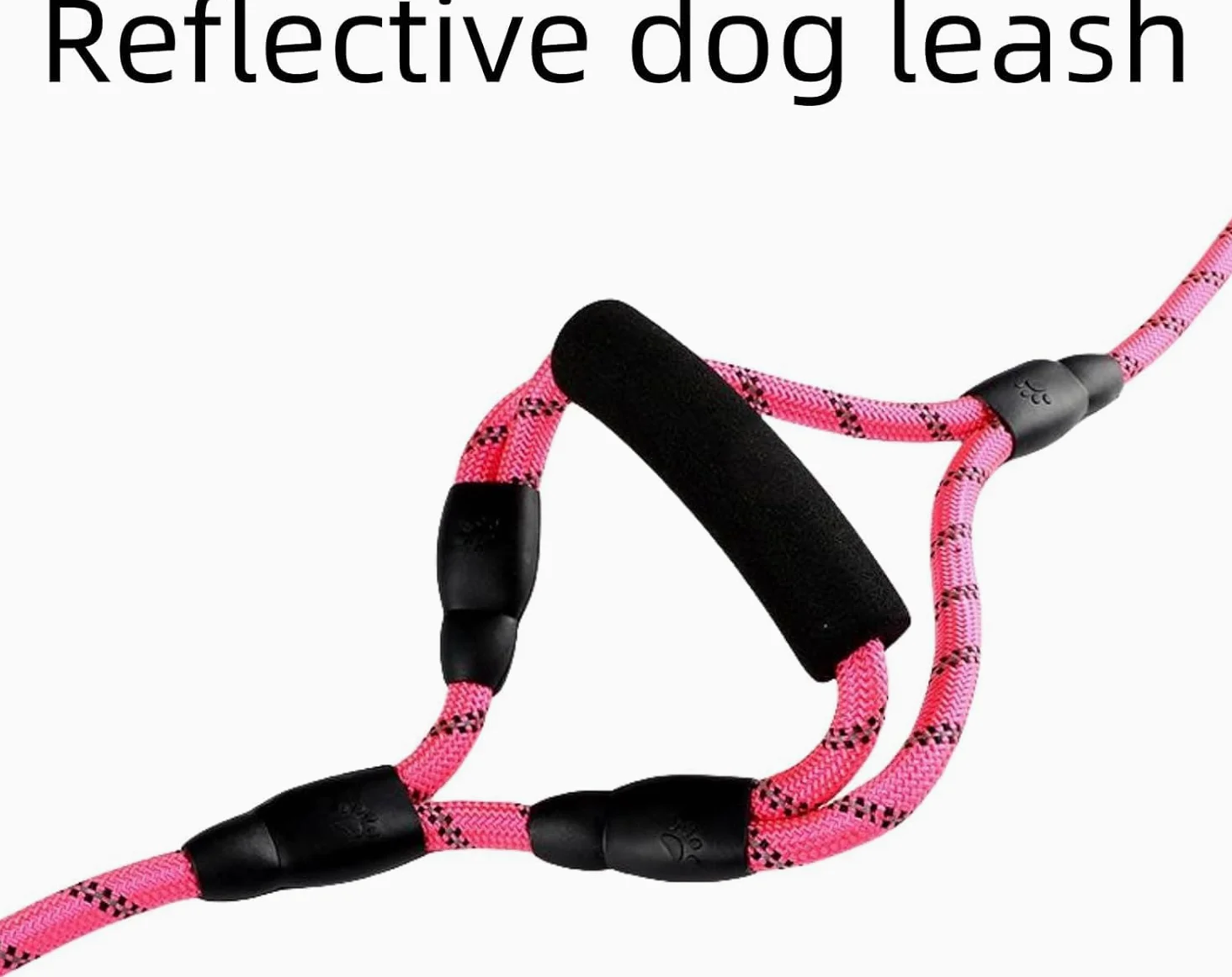 Hundehalsband, Taktisches Hundehalsband- und Leinen-Set, verstellbar, weiches Hundehalsband aus Nylon for mittelgroße große Hunde, reflektierender 1,5 m Langer Hundeleinengriff(Pink Set,XL)