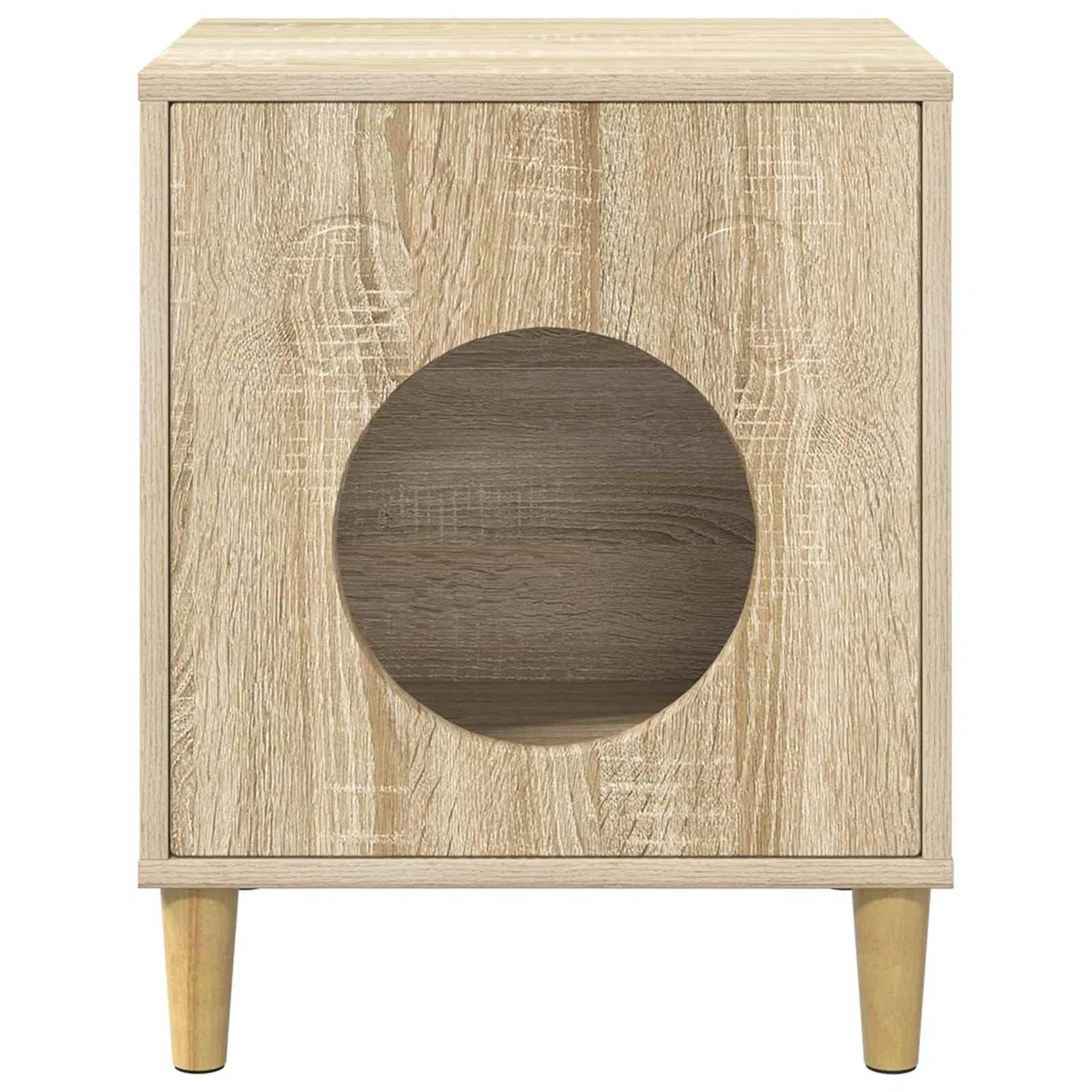 Katzenhaus Sonoma Holzwerkstoff 42,5 x 40 x 53 cm Innenbereich, langlebig und stabil, ideal als Rückzugsort und Spielhöhle für Katzen, modernes Design für Wohnzimmer und Wohnung