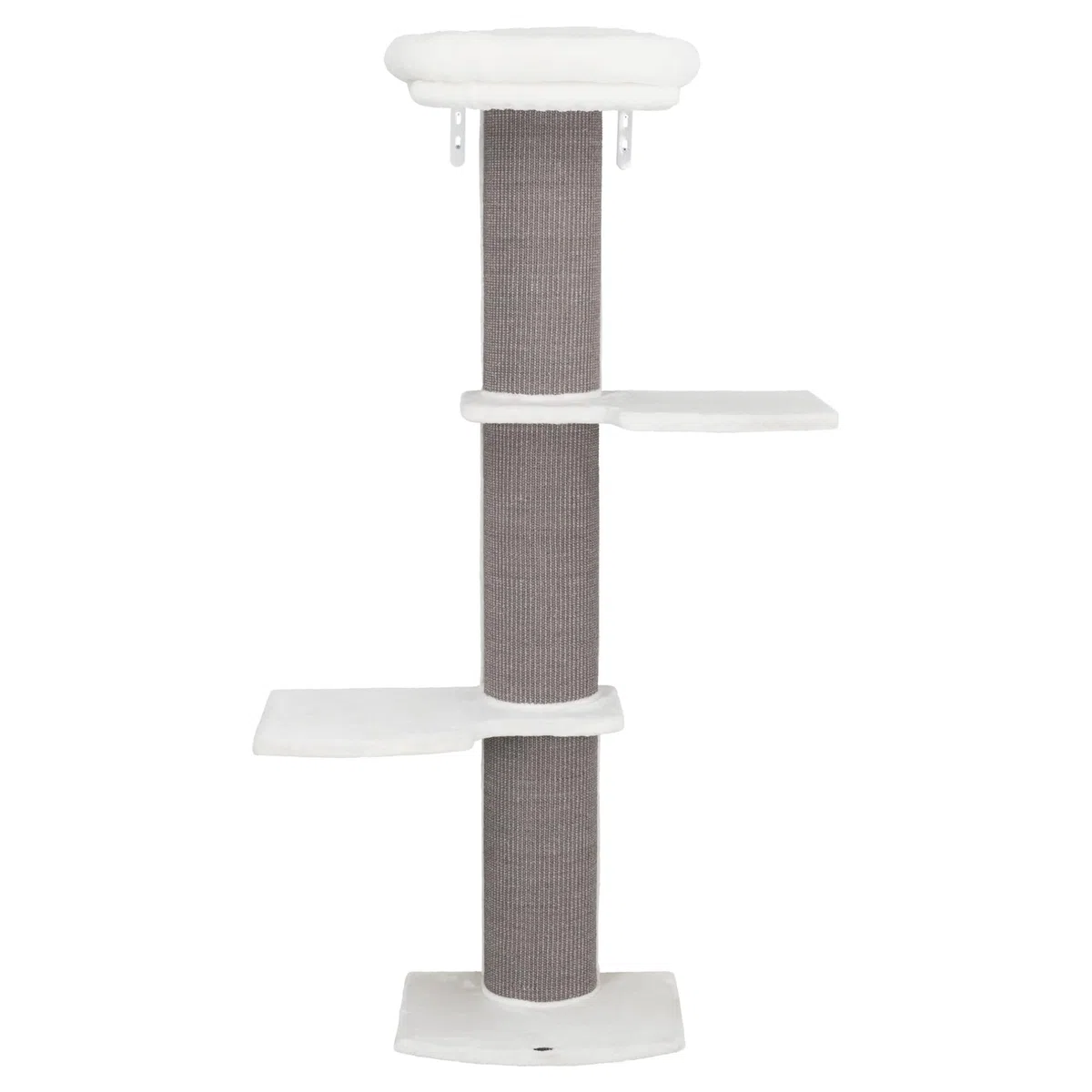 TRIXIE Kratzbaum Acadia 160 cm in weiß/grau – mehrstöckiger Katzenbaum mit gemütlichen Liegeflächen und Wandbefestigung, komfortabel & stabil – 44073