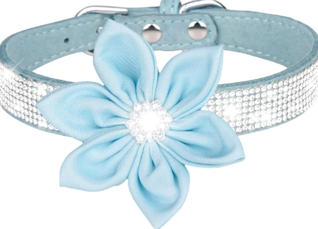 Hundehalsband, Süßes Hundehalsband mit Strasssteinen for Mädchen, weiches Welpenhalsband Blumenmuster, reflektierend, personalisiertes for kleine, mittelgroße und große Hunde(Yellow,S)