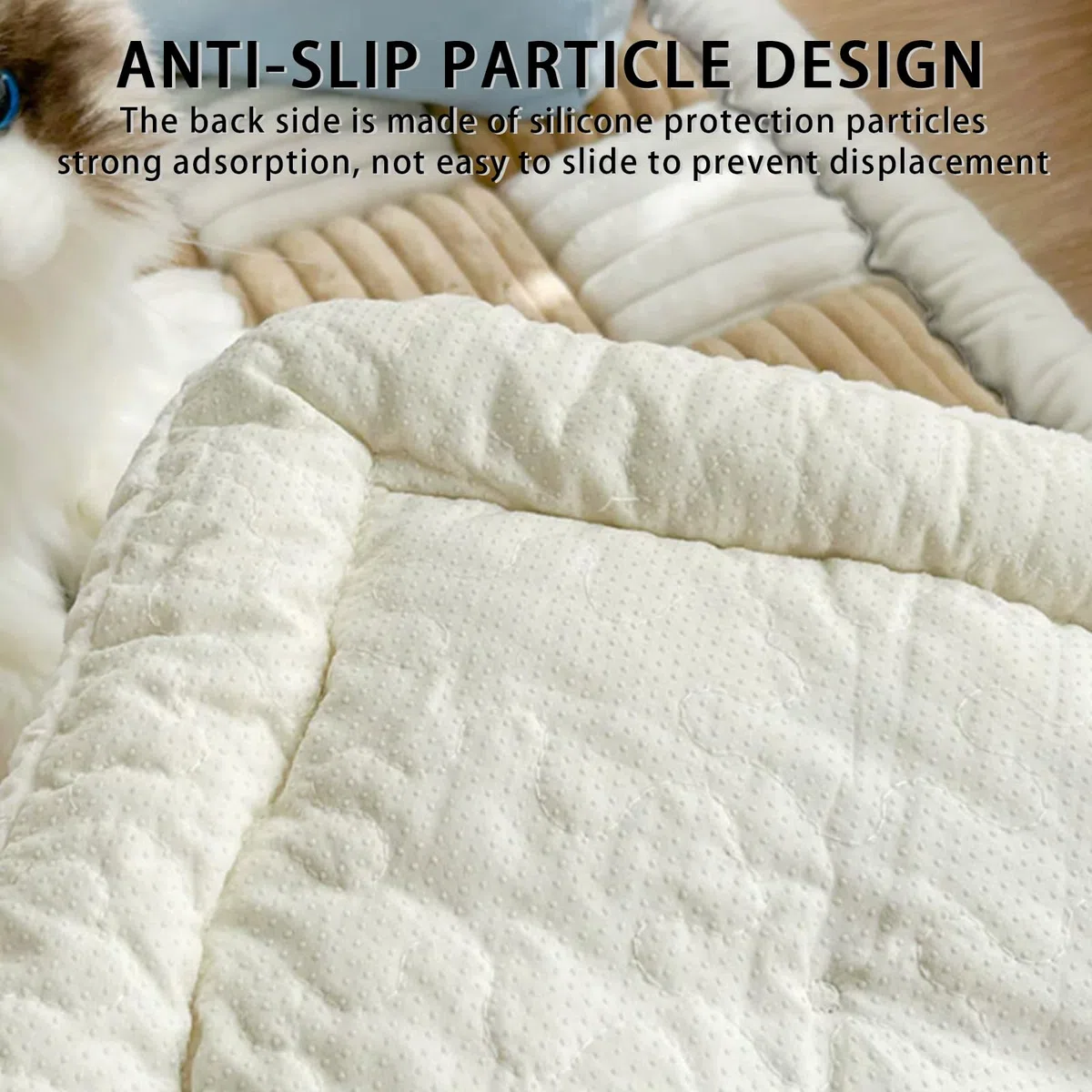 Fuzzy Haustiermatte Bett Couch Bezug Lustig Zweifarbig Plaid Quadratisch Rutschfeste Hundedecken - Maschinenwaschbarer Schutzbezug für Sofaböden und Möbel