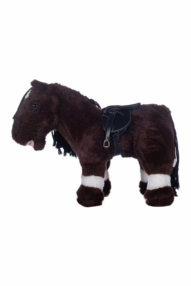 HKM Kids Sattel für Cuddle Pony - Spielzeugsattel aus Kunstleder inkl. Sattelgurt und Steigbügel, schwarz