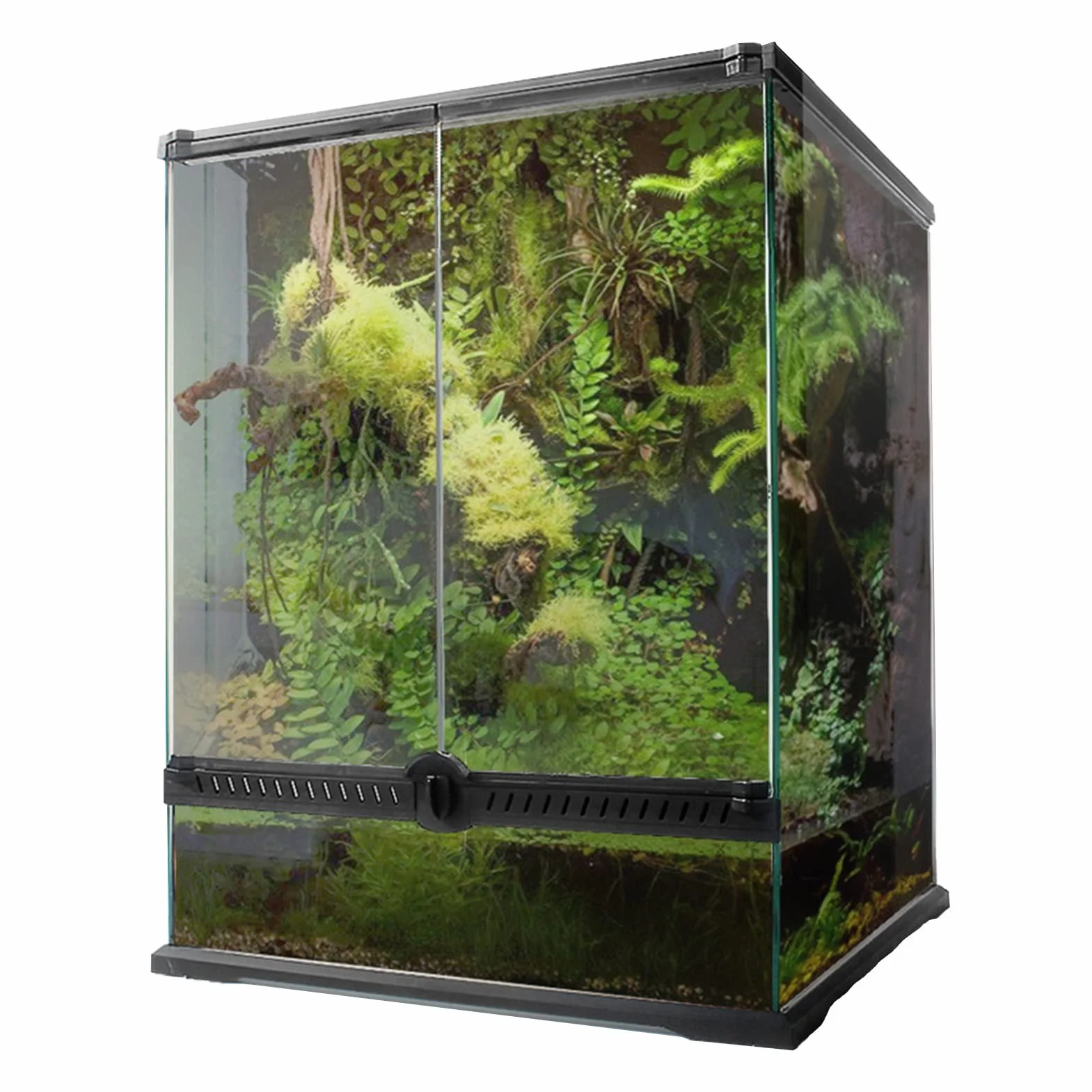 Reptilien-Terrarium, Glas, transparente Futterbox, Zuchtbox für Reptilien und Amphibien, Insekten, Spinne, Schildkröte, Schlange (60 x 45 x 90 cm)