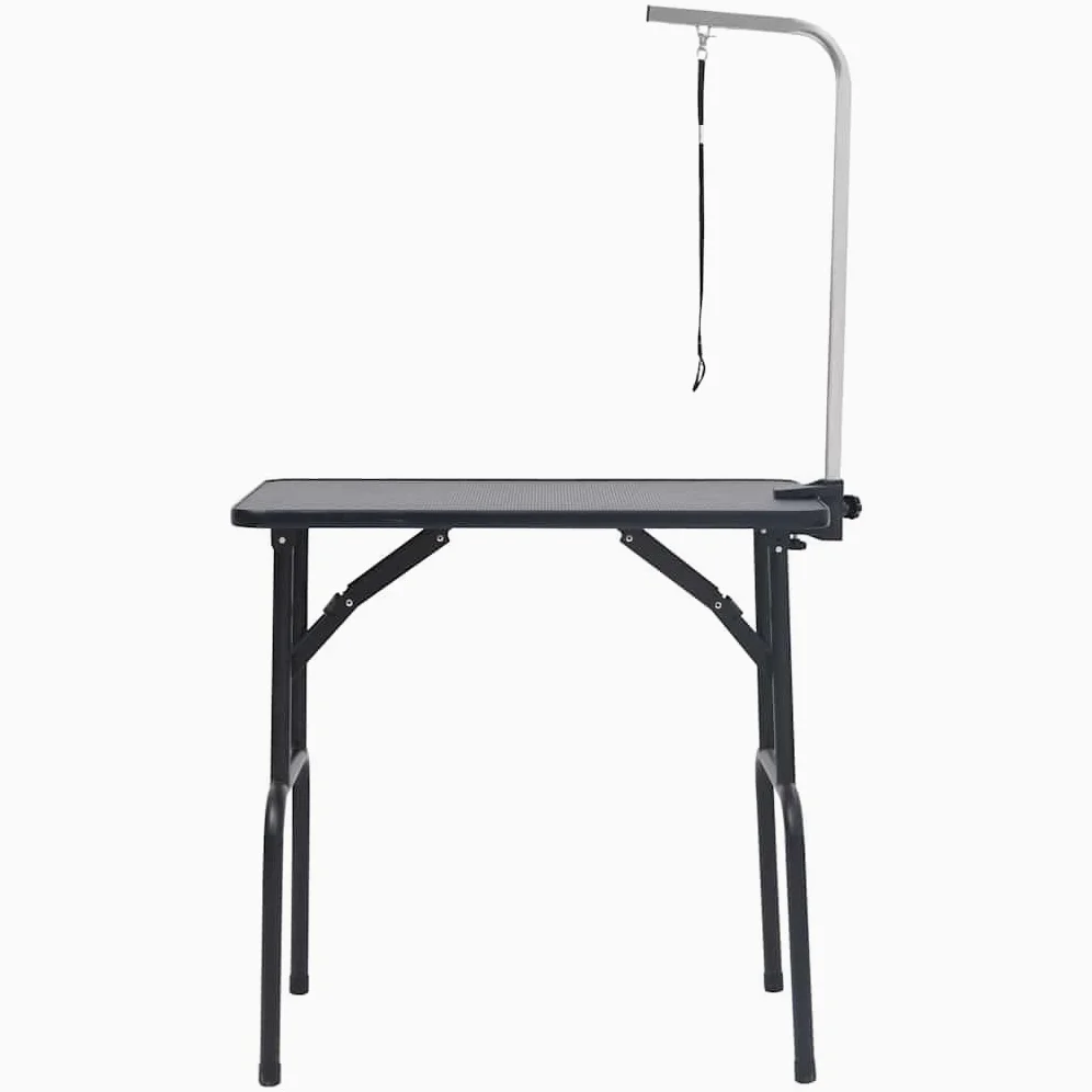 Verstellbarer Trimmtisch für Hunde mit 1 Schlaufe, klappbar, Stahlbeine, rutschfeste Oberfläche, 81x48,5x80 cm, ideal für Pflege, Bürste, Schere, Trimmer, Fellentfernung, Hund und Katze