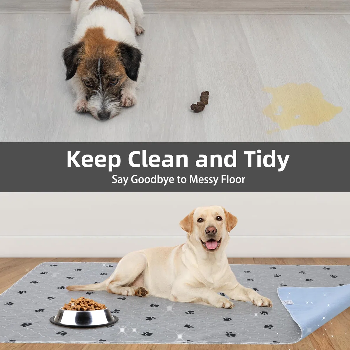 PUPTECK Waschbare Urini-Pads für Hunde – wasserdichte wiederverwendbare Welpentöpfchen-Trainingspads – schnelle Absorption rutschfeste Haustierfutter-Matte – Meerschweinchen-Unterlage für kleine Tiere