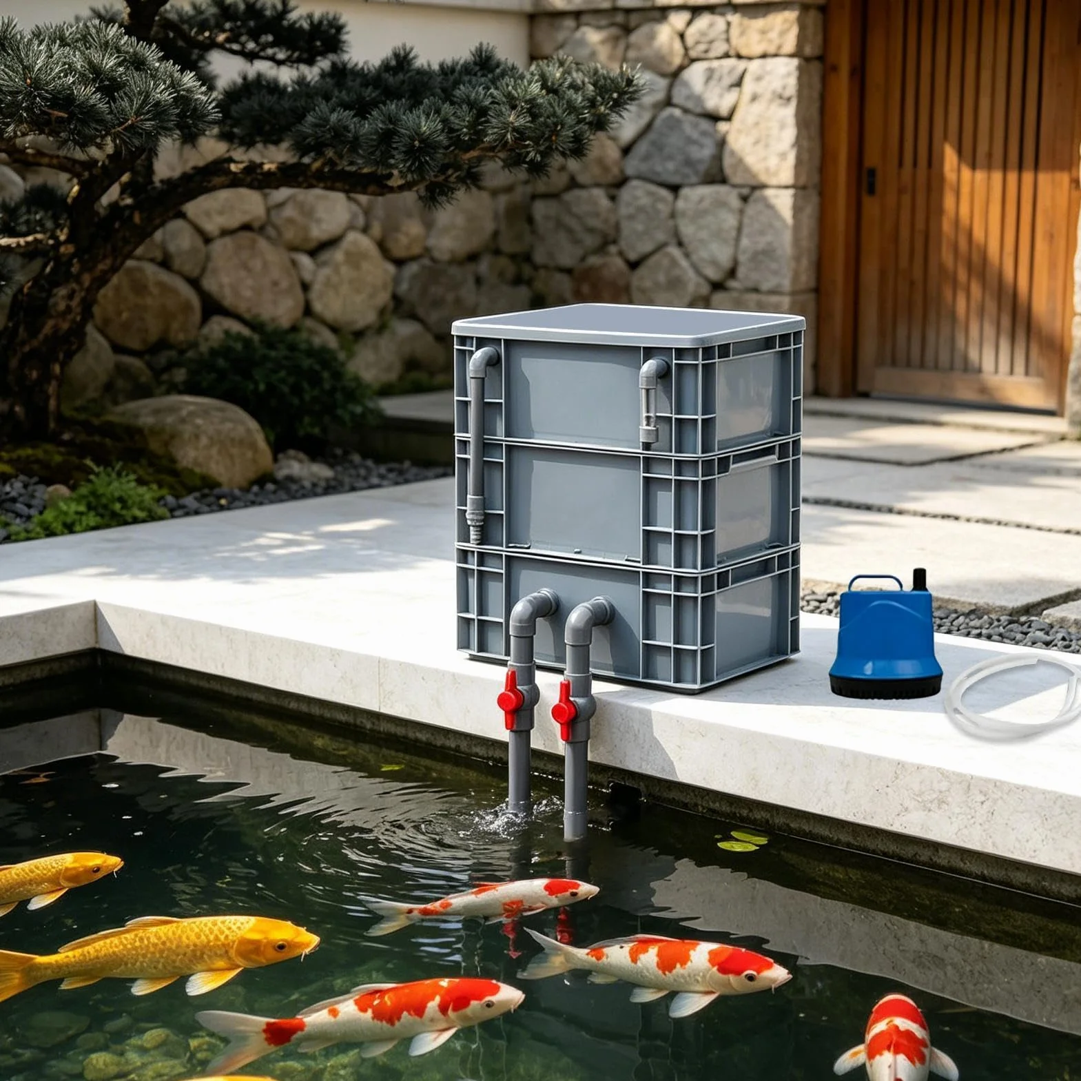 Generisch Aquarium Filter Für Aquarien Robuste Leise Umwälzpumpe | Schildkrötenbecken-Filter Wasserzyklus-Box-Kit für Süßwasser und Salzwasser, Hof und Teiche, kommerzielle, Haushalte,