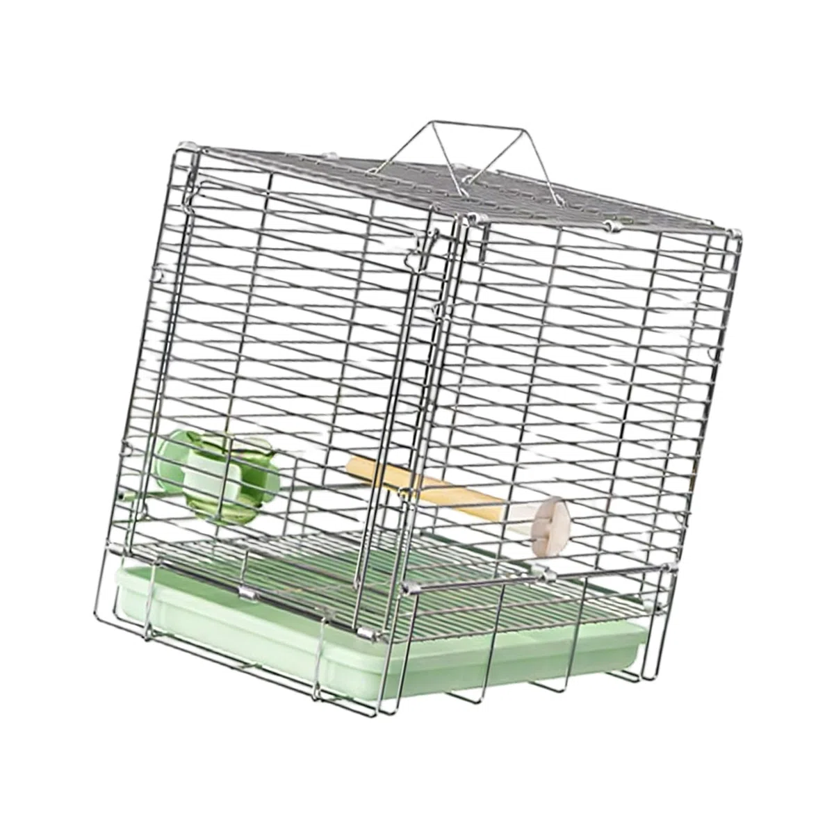 Edelstahl Vogelkäfig mit sicherem Schloss, Haltbarkeit, Transportvogelkäfig für Vögel und Kleintiere, Mehrzweck Haustierkäfig