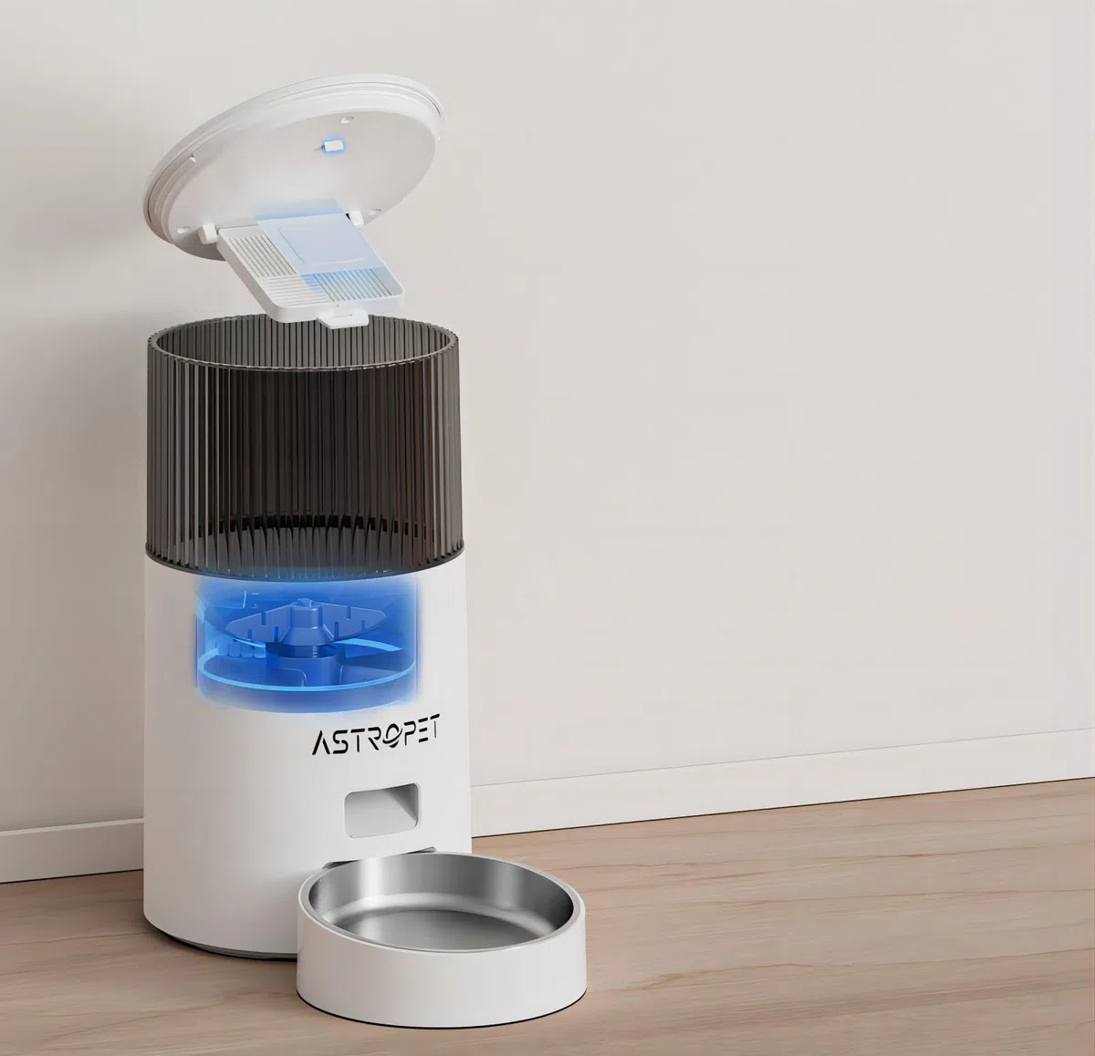 AstroPet Futterautomat für Katzen & Hunde, APP-Steuerung | 2,5L Katzenfutter Automat Automatischer Futterspender, 1-10 Mahlzeiten/Tag, bis zu 15 Tage, Edelstahlschüssel