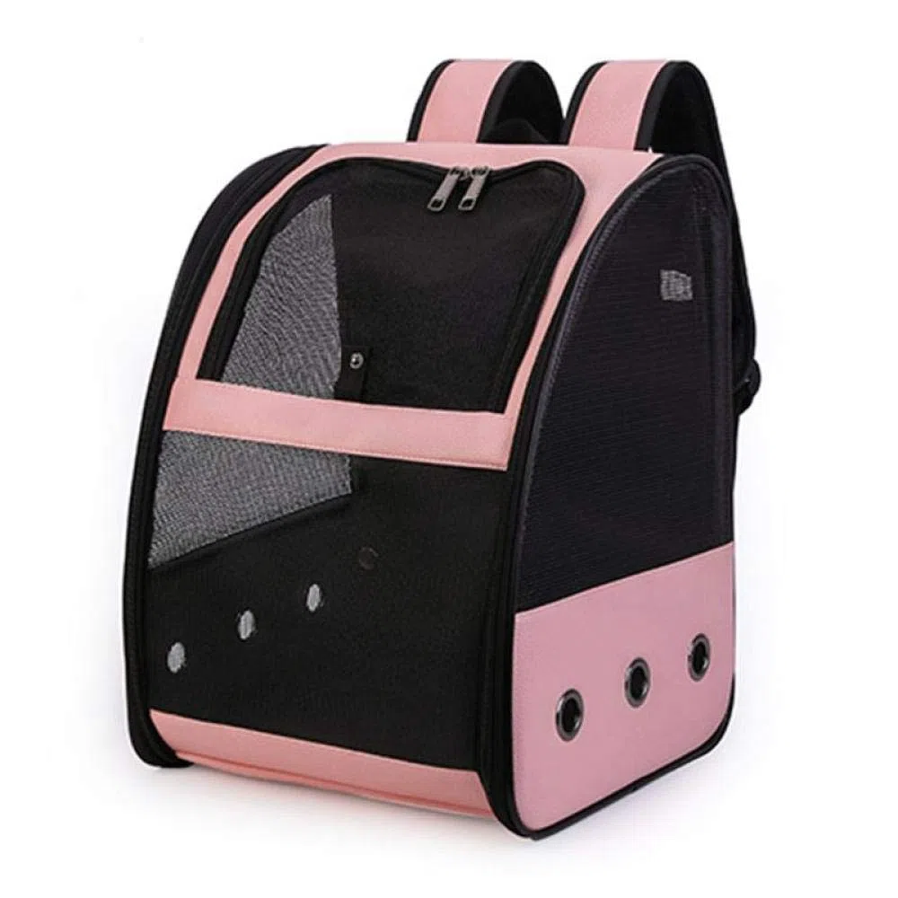 Vogel Rucksack Rosa Vogelkäfig Atmungsaktiver Träger Rucksack Faltbare Leichte Reise Mehrzweck Pu Mesh Pet Parrot Bag 2St