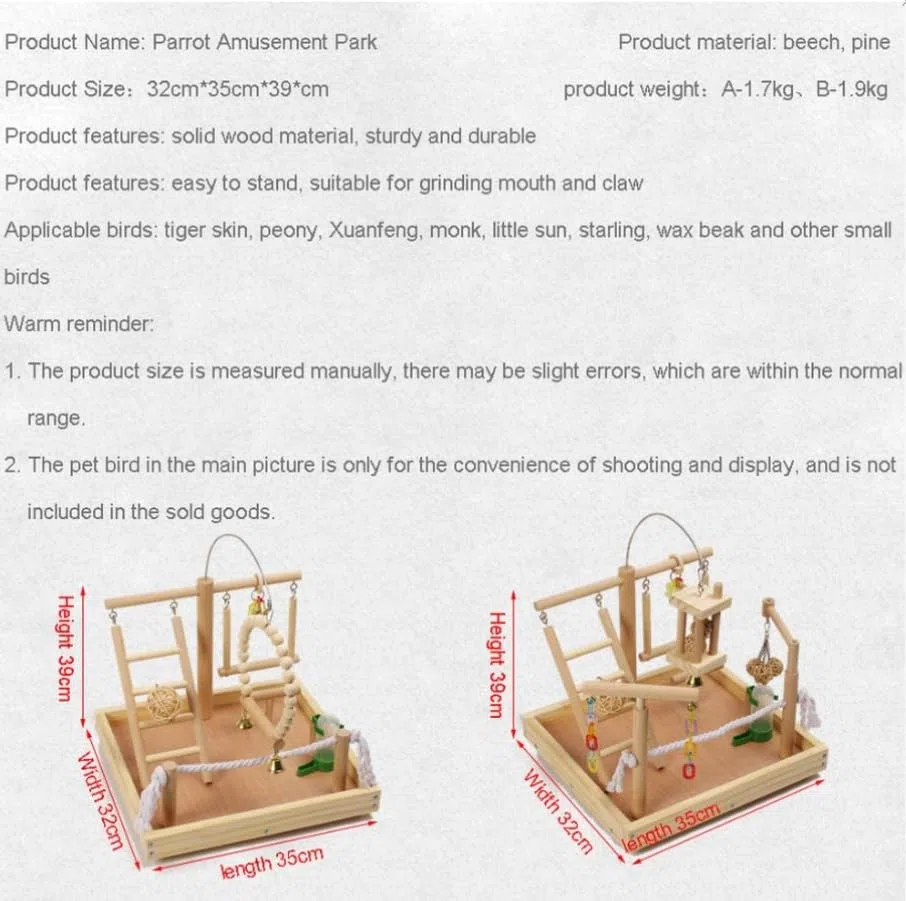 Luminexia Vogelspielplatz,Papageien-Trainingsständer,Papageien-Spielständer-Set,Papageienständer-Spielplatz mit Leitern,Schaukeln,für kleine Vögel