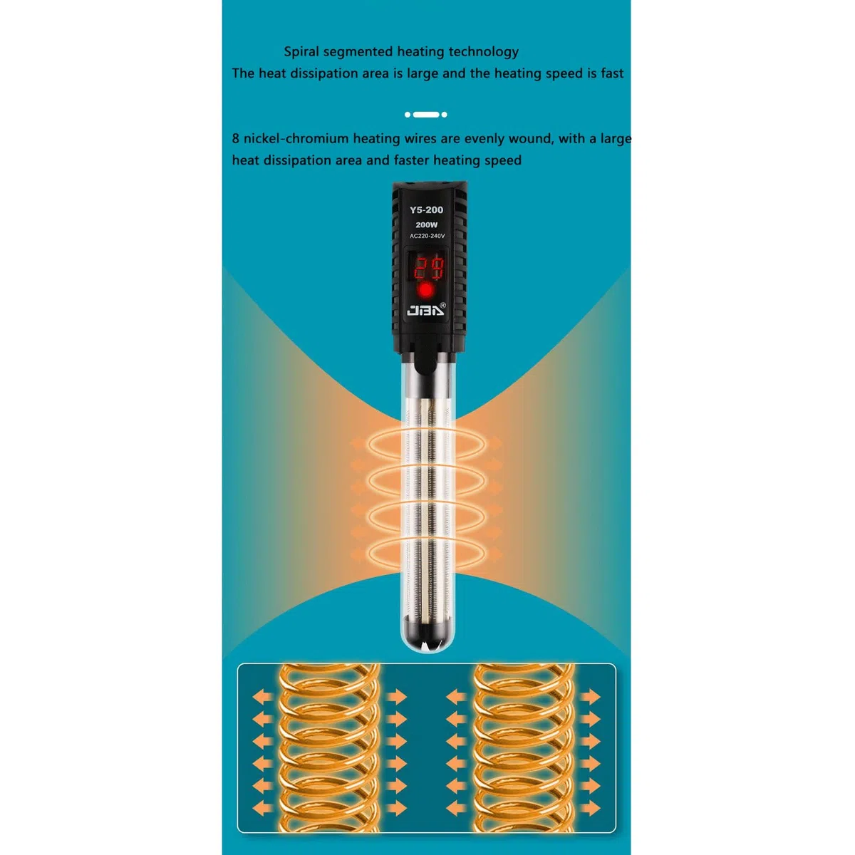 Aquarium Aquarium Digital Display Heizstab Automatische Konstante Temperatur Explosionsgeschützte Heizstab, 100 W (50 W)