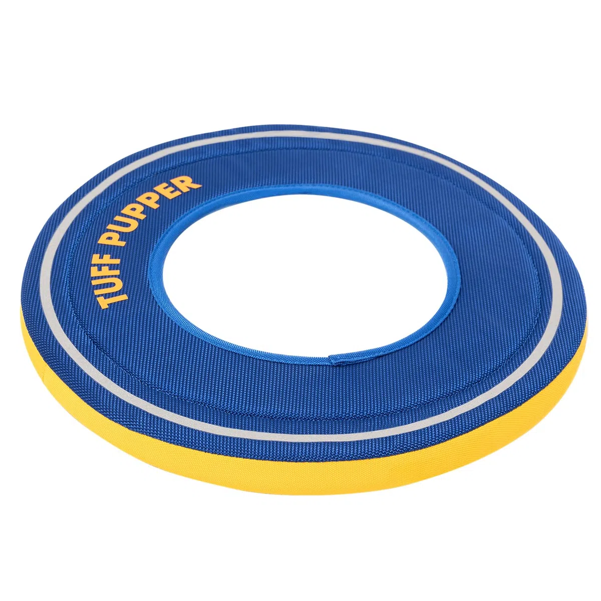 Tuff Pupper Schwimmendes Hunde-Frisbee-Spielzeug | Apportieren Sie nur kein Kauspielzeug | weiche Schaumstoff-Apportierscheibe | gut sichtbares Wasser- und Schneespiel | sanft zu den Zähnen | leichtes