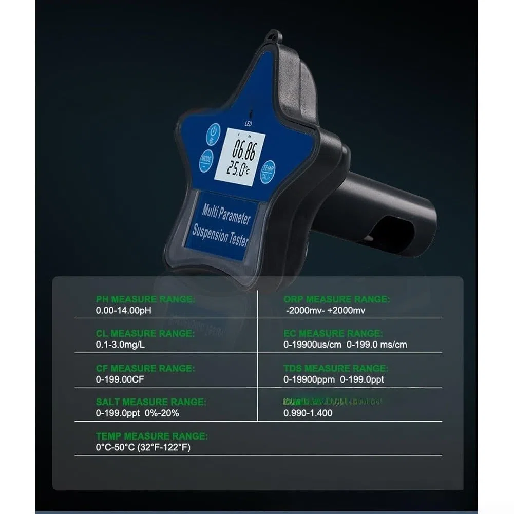 Kabelloser Wasserqualitätstester, kompatibel mit Tuya Smart App, digitales pH-ORP-Salzmessgerät für Pool Aquarium Labor, Hochsensor Echtzeitdaten