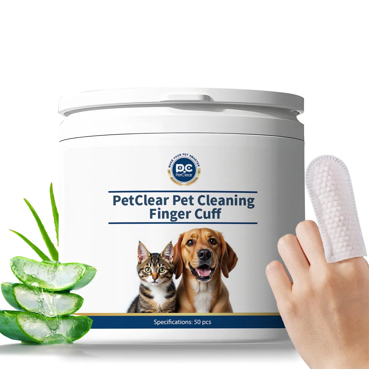Ohrpflege Finger-Pads für Hunde und Katzen 64 Dosen | 1 Dosen 50 Stück Mit Aloe Vera | Ohrenreinigung zur Vorbeugung von Ohrenentzündungen, Großabnahme, Ideal Für Tierpensionen, Haushalte Mit Mehreren Haustieren