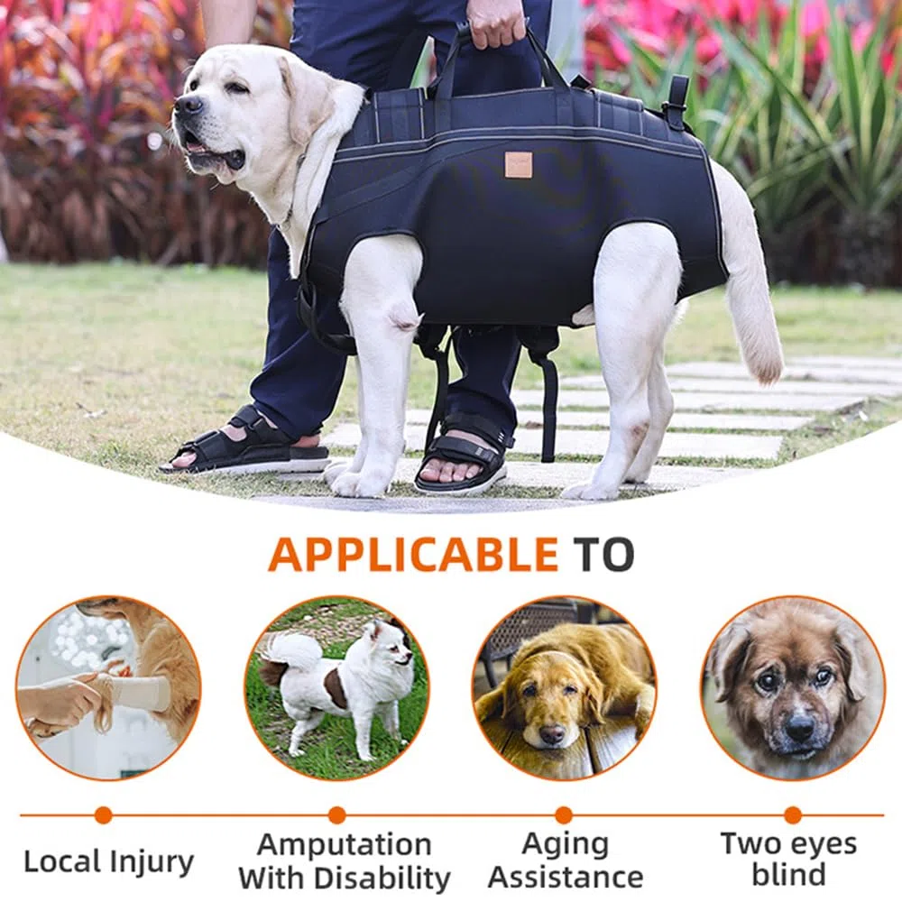 Rucksack-Tragetasche für große Hunde, Ganzkörper-Hundetuch mit Griff, Hunde-Liftgeschirre mit reflektierendem STS für ältere behinderte Hunde