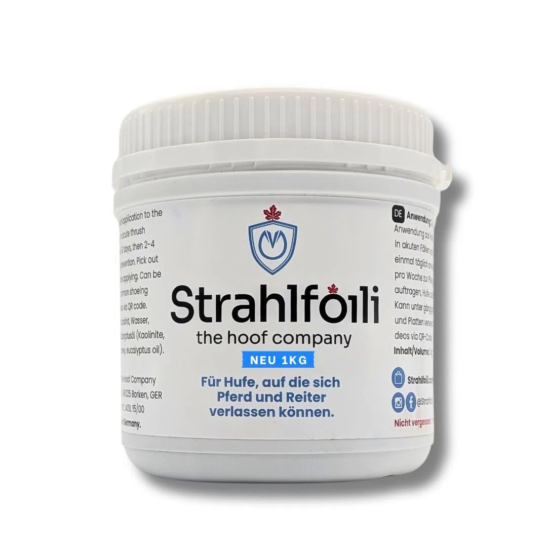 Strahlfoili Hufpflegeprodukt, für Strahlfäule und Hufrisse, mit Kaolinit und Eukalyptusöl, 1kg