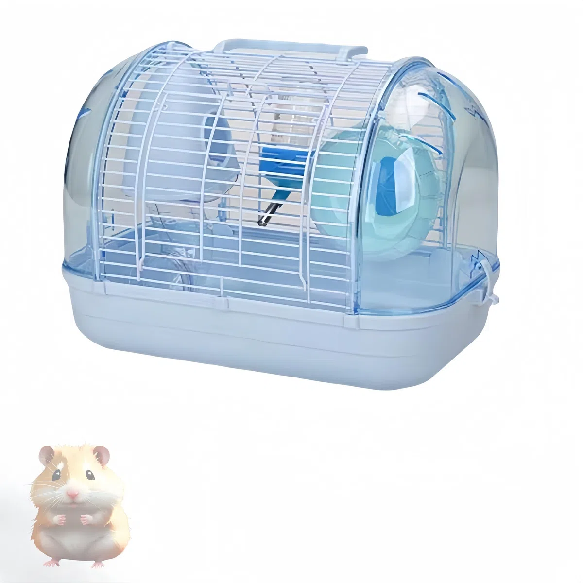 Großer Haustierkäfig, Hamsterkäfig und Lebensraum für Goldbären, belüftet und atmungsaktiv, Gittermetallkäfig, großer Spielplatz, Luxusvilla für Hamsterbabys(Grau,41 * 27 * 29cm)