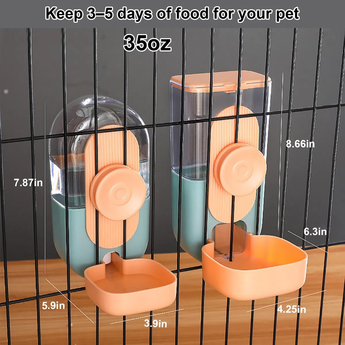 Automatischer Wasserspender für Tierfutter (Orange)