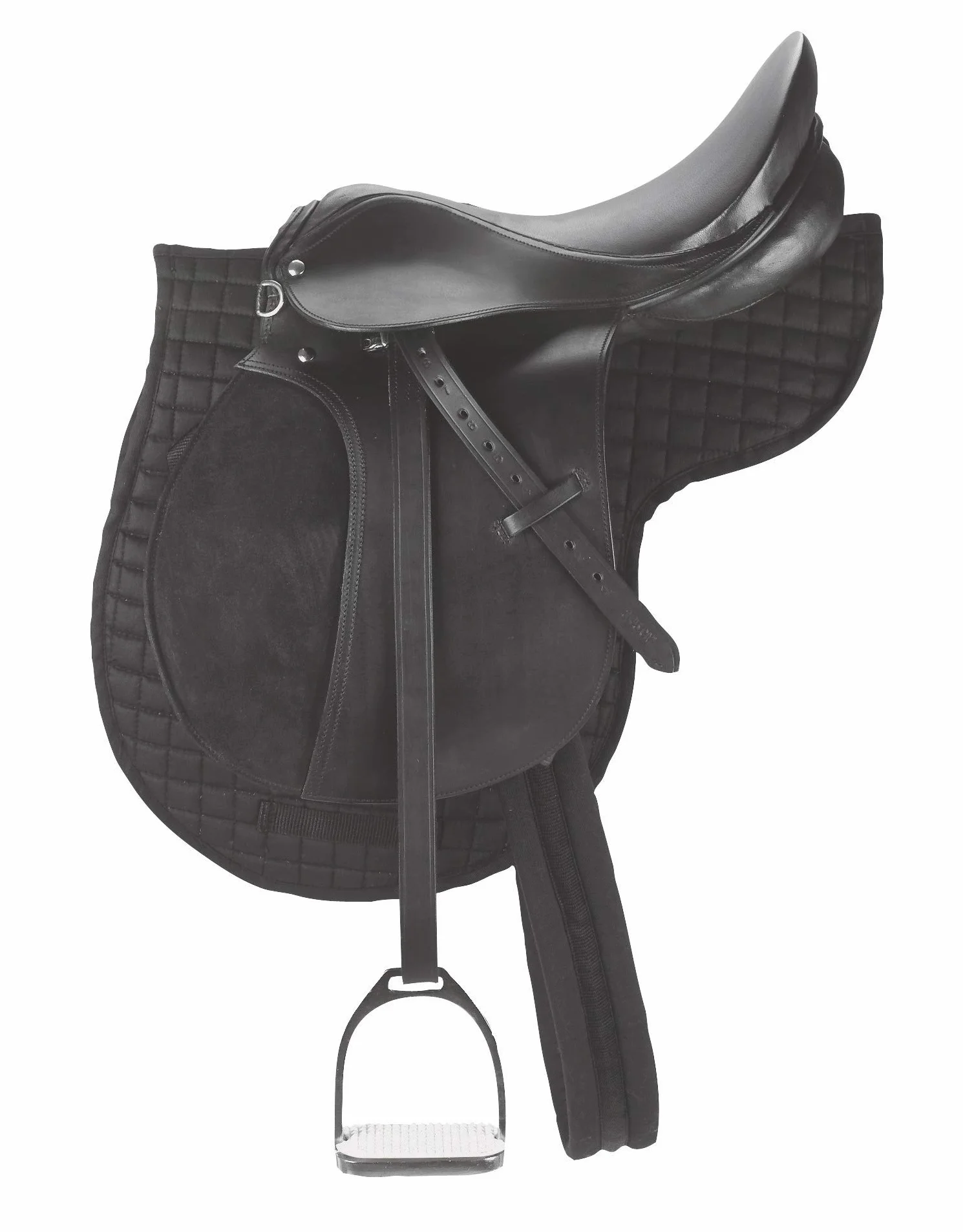 Covalliero Sattelset, Pony, schwarz, 16 Zoll, Kammerweite Sattel 29,5cm, Länge Sattelgurt 95cm, bequem, gute Passform, inkl. Sattel und Satteldecke
